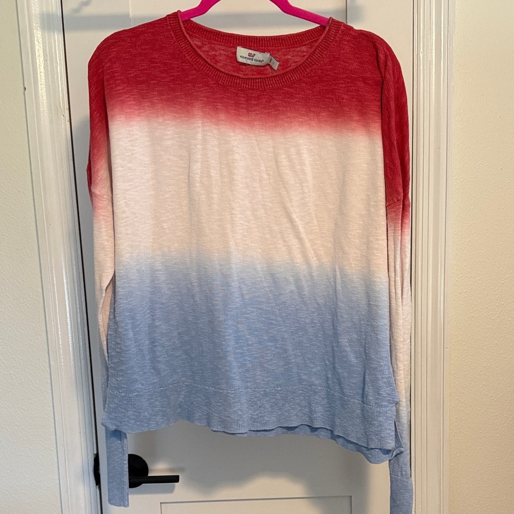 Red and Blue Ombre Sweater